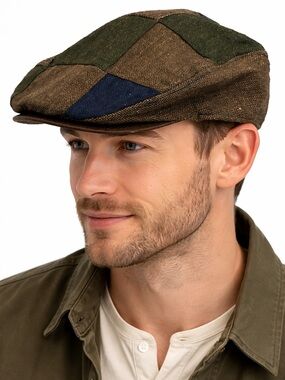 CIRCA 1921 By Dorfman Hat Co. Patchwork Wool Blend Ivy Hat Size L/XL